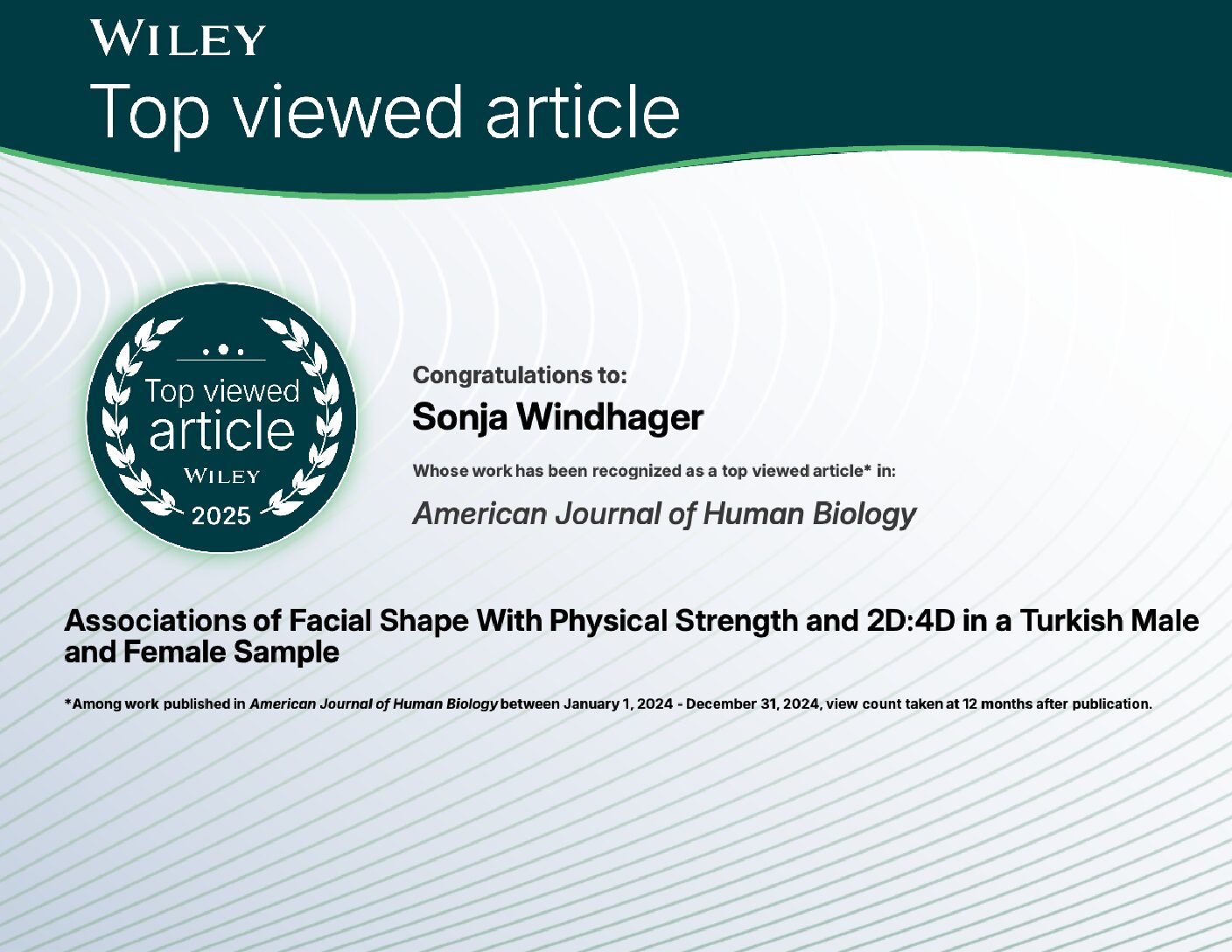 HEAS Member Has Article Recognized by Wiley as one of their Top 10% Viewed Articles of 2024